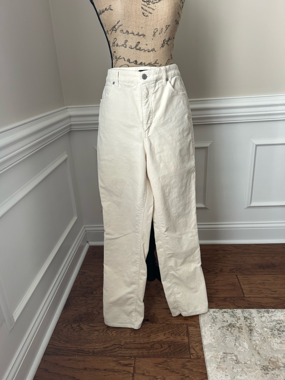 Talbots Cream Straight-Leg High-Rise Jeans